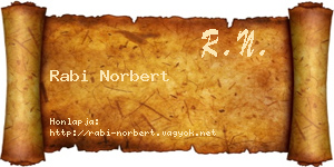 Rabi Norbert névjegykártya