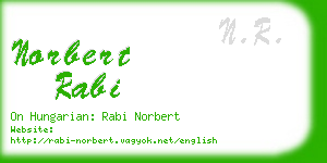 norbert rabi business card